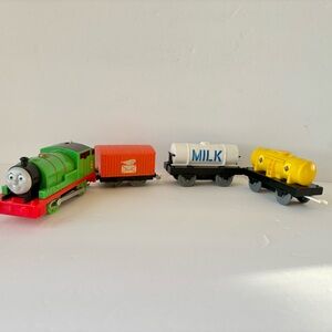 Thomas & Friends 2013 Trackmaster Percy Mail Car Milk  Oil Tender Trains